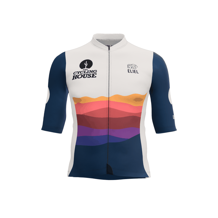 Rotating navy sunset Cycling House jersey